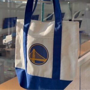 Golden State Warriors Grab n’ Go Blue and White Tote Bag with Bridge Logo